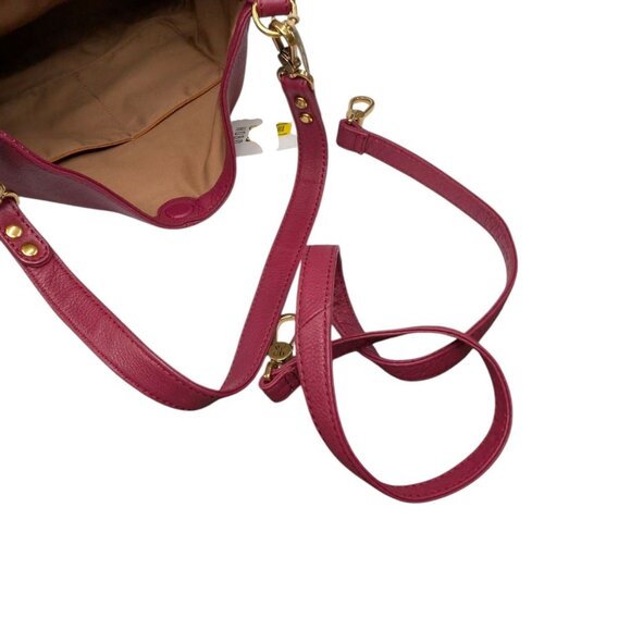 HOBO Pier Shoulder Bag Mulberry Glaze Pebbled Leather Convertible Crossbody - Picture 9 of 16